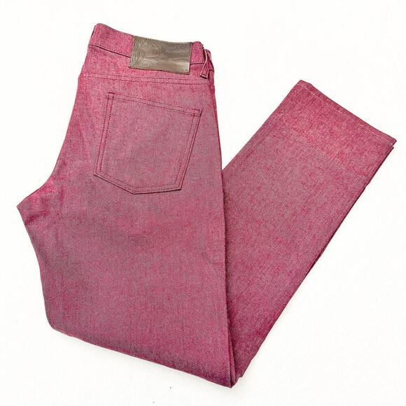 Naked & Famous Men's Red Skinny Guy Red Slim Fit Denim Jeans Size 34 - Picture 8 of 8